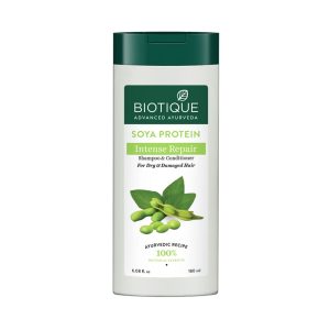Biotique Bio Soya Protein Fresh Nourishing Shampoo | Repairs Dry and Damaged Hair |Maintains pH Balance |Promotes Healthy Shiny Hair| Prevents Color Fading | All Skin Types | 180ml