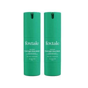 FoxTale - (Pack Of 2) Overnight Glow Mask|4% Glycolic Acid|3% Lactic Acid|1% Mandelic Acid|3% Pha|Reduces Blackheads,Whiteheads|Salon Like Brightening Facial For Glowing Skin|For Men & Women 30ml