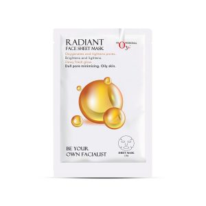 O3+ Facialist Radiant Face Sheet Mask for Oxygenates and tightens pores to reduce uneven skin tone