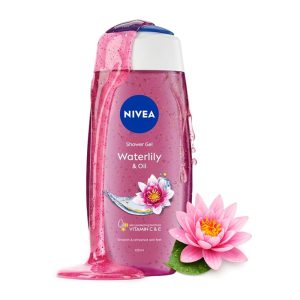 NIVEA Waterlily and oil 125 ml Body Wash| Shower Gel with Scent of Waterlily and Care Oil | Pure Glycerin for Instant Soft & Summer Fresh Skin|Microplastic Free |Clean, Healthy & Moisturized Skin