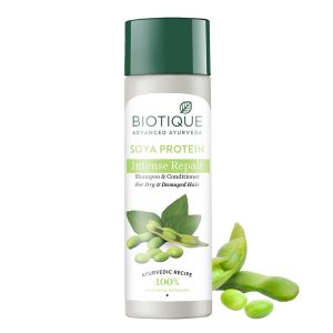 Biotique Bio Soya Protein Fresh Nourishing Shampoo | Repairs Dry and Damaged Hair |Maintains pH Balance |Promotes Healthy Shiny Hair| Prevents Color Fading | All Skin Types | 120ml