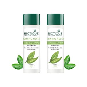 Biotique Morning Nectar Flawless Skin moisturizer for All Skin Types, 380ml (190ml x 2)