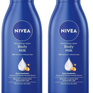 NIVEA Nourishing Body Milk 120ml Body Lotion with Deep Moisture Serum | 48 H Moisturization | With 2X Almond Oil | Smooth and Healthy Looking Skin |For Very Dry Skin (Pack of 2)