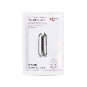 O3+ Facialist Youth Radiance Face Sheet Mask 30g, Collagen & Glycolic Acid for Brightening, Firming Skin, Reduces Fine Lines, Wrinkles & Puffiness, Suitable for All Skin Types