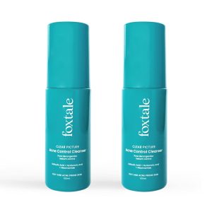 Foxtale- (Pack of 2) 2% Salicylic Acid Face Wash for Oily & Acne Prone Skin with Niacinamide, Hyaluronic Acid | Anti Acne Cleanser for Oil Control | Reduces Pimples and Breakouts | Men & Women- 100 ml