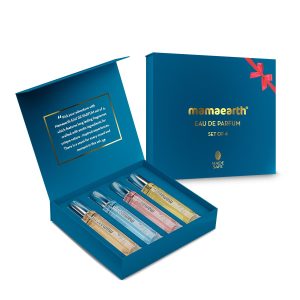 Mamaearth Perfume Gift Set for Men & Women | Made Safe Approved | Travel-Friendly Pack | Premium & Long-Lasting Fragrances | Blend of Exotic Ingredients | Gifting For Valentine's Day, Birthday, Anniversary & Special Occasions | Rakhi Gift for Brother & Sister | Premium Gift Pack | 15 ml x 4