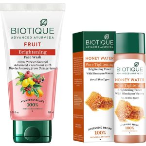 Biotique Bio White Advanced Fairness Face Wash, 150ml And Biotique Bio Honey Water Clarifying Toner, 120ml