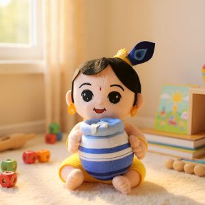 Mantra Chanting Soft Toy (25 Cm) Baby Krishna Musical Soft Toys | Medium Size Soft Plush Toy | God Toy with Info Booklet & Instruction | Best Gift for Infants, Kids, Babies