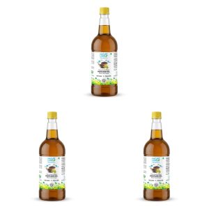 Natureland Organics Kachhi Ghani Pure Mustard Oil 1 Ltr - Cold Pressed (Pack of 3)