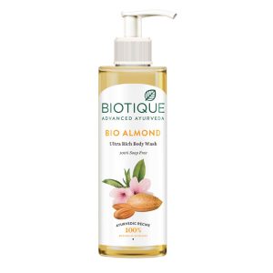 Biotique Almond Oil Ultra Rich Body Wash| Maintains Skin?s Natural pH |100% Botanical Extracts| Soap-Free Body Wash Suitable for All Skin Types | 200mL