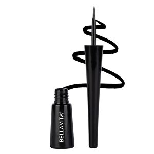 BELLAVITA Intense Drama Waterproof Smudge Proof Eyeliner 3.5ml, Black, Matte Finish, Fast-Drying, Felt Tip Applicator, Enriched with Biotin