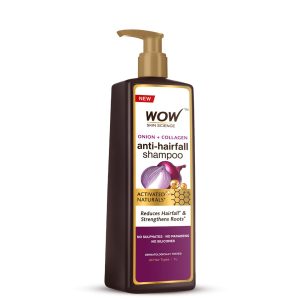 WOW Skin Science Onion + Collagen Anti-Hairfall Shampoo| Controls Hair fall | Helps Strengthen Hair | No Sulphate No Paraben | For Men & Women - 1ltr