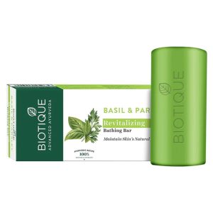 Biotique Basil & Parsley Revitalizing Bathing Bar| Ayurvedic and Organically Pure| Maintains Skin?s Natural pH |100% Botanical Extracts| Suitable for All Skin Types | 150gm