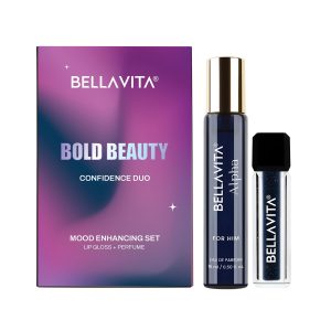 BELLAVITA Mood Enhancing Bold Beauty Lip Gloss and Perfume Combo pack | Gift set | Mood Duos Perfume 15ml & Mood Matching pH Adapting Lip Gloss 4ml | Hydrating and Glossy Finish