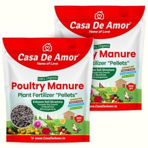 Casa De Amor Poultry Manure Organic Fertilizer Pellets | Nutrient-Rich & Sustainable Plant Booster | Ideal for All Types of Gardening | 900 gm (Pack of 2)