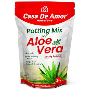 Casa De Amor Aloe Vera Potting Soil Mix, 100% Organic Special Research Based Formula for All Aloe Vera Plants (2 Kg)