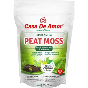 Casa De Amor Sphagnum Peat Moss for Gardening 900 gm | Organic Soil Conditioner for Healthy Plants, Seed Starting & Improved Moisture Retention