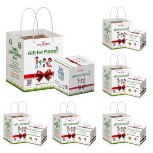 Casa De Amor Gift for Planet Grow Your Own Flower Kit for Kids ? DIY Gardening Kit with Pot, Seeds, Soil ? Eco-Friendly Return Gift (Set of 6)