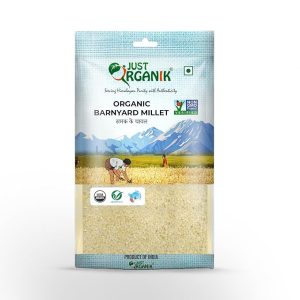 Just Organik Barnyard Millet (Jhangora/Samak Chawal/Kuthiravalli) - 500g | certified organic | Gluten-Free | Fiber-Rich | Healthy Millet for Weight Loss & Diabetic-Friendly | Single Pack