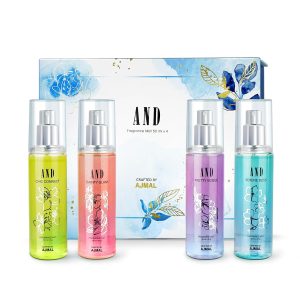 AND Body Mist Gift Set for Women | 4?50ml Body Sprays?Chic Connect, Dainty Glam, Pretty Vogue, Serene Bliss | Body Mist with Refreshing Fruity & Floral Fragrance | Office, Work, Party Perfumes