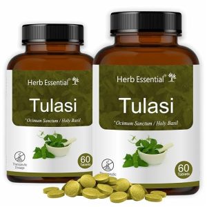 Herb Essential Tulsi Tablet 500 mg, (60 tabs X 2) Cough Cold Relief