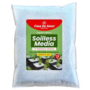 Casa De Amor Perlite Small Granules (Soilless Growing Media) for hydroponics, Rooting cuttings, Seedling and Gardening (1.5 kg)