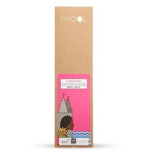 Phool Luxury Incense Tuberose (Rajnigandha) Refill Pack ? 80 Organic Charcoal-Free Agarbatti (200g), Calming Floral Fragrance, Pooja, Meditation & Aromatherapy