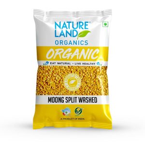 Natureland Organics Moong Dal Yellow/Split Washed 1 Kg - Organic Healthy Pulses