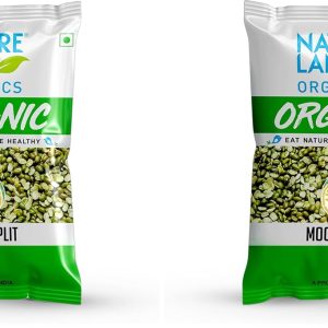 Natureland Organics Moong Chilka/Split 1 Kg - Organic Healthy Pulses (Pack of 2)