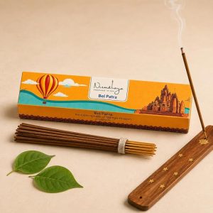 Nirmalaya Premium Bel Patra Incense Sticks from The Temples of Madhya Pradesh Recycled Flower | 100% Natural & Charcoal-Free | Organic Agarbatti for Pooja, Meditation, Yoga 40 Sticks