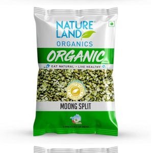 Natureland Organics Moong Chilka/Split 1 Kg - Organic Healthy Pulses (Pack of 3)