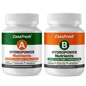 Casa De Amor Hydroponic A & B Nutrients? Suitable for Leafy, Veggies, Tomatoes and Fruits, Solid Mixture | Contains 15 Elements, Makes 200 Liter Solution, Balanced Plant Nutrition for Hydroponics
