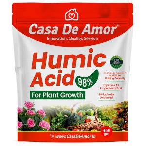 Casa De Amor Organic Humic Acid 98 (Water Soluble) For Plants, Natural Plant Growth Promoter, Improves Plant Root System, Powder (450 gm)