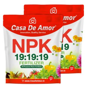 Casa De Amor Npk 19-19-19 Fertilizer | Balanced Water-Soluble Plant Food For Growth, Flowering & Yield Boost | For All Plants | 2 Pack Of 400 Gm (Total 800 Gm),Powder