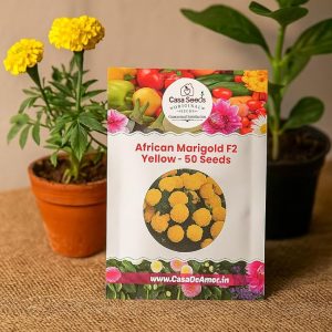 Casa De Amor African Marigold/Gainda F2 (Yellow, 50 Seeds)