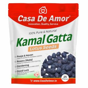 Casa De Amor Kamal Gatta Lotus Flower Seeds 25 Pieces ? 100% Pure and Natural Nelumbo Nucifera | Live Seeds for Lakshmi Pooja, Havan, Gardening, Pond and Aquarium Decor