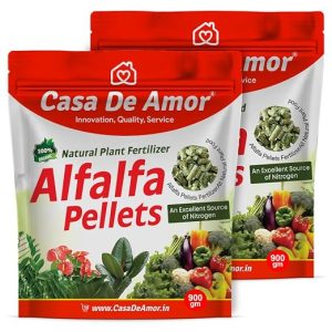 Casa De Amor Alfalfa Pellets | Organic Fertilizer & Mulch for Healthy Soil | Ideal for Hydroponics, Gardening & Livestock Feed (2 Packs of 900 gm)