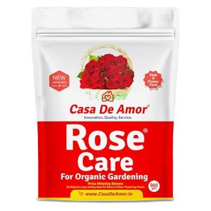 Casa De Amor Rose Care Fertilizer ? 100% Organic Bloom & Root Booster for Rose Plants, NPK-Rich, Promotes Vibrant Flowers & Strong Stems, 900 gm