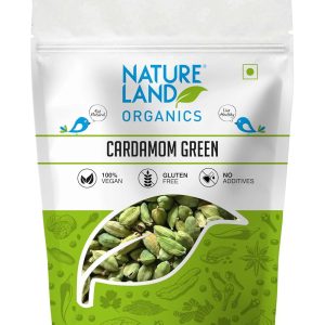 Natureland Organics Green Cardamom 75 Gm - Organic Hari Elaichi