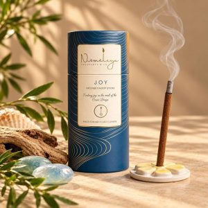 Nirmalaya Premium Joy Bambooless Dhoop Sticks (40 Sticks) with Ceramic Stand Sacred Temple Flower | 100% Charcoal-Free | for Pooja, Meditation, Yoga & Home Fragrance
