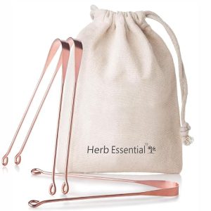 Herb Essential Copper Tongue Cleaner, Pack of 3, Flexible Handle for Adults