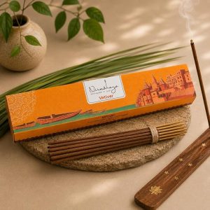 Nirmalaya Premium Vetiver/Khus Incense Sticks | Pack of 40 Sticks | 100% Natural & Charcoal-Free | Luxury, Hancrafted Organic Agarbatti for Pooja, Meditation, Yoga and Aromatherapy