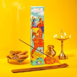 Phool Luxury Incense Ayodhya Sandalwood (Chandan) Incense Sticks ? 40 Natural Charcoal-Free Agarbatti, Temple Flower Incense, Long Lasting Aroma for Pooja & Meditation