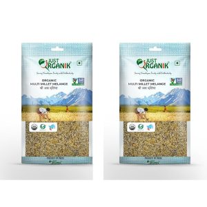 Just Organik – Organic Multi Millet Melange 1 Kg (2 X 500g) |Shree Anna Dalia | High Fiber Diet | Gluten Free | Porridge| certiified Organic | healthy breakfast option | dalia | khichdi | mix millets | good choice for all ages | pack of 2